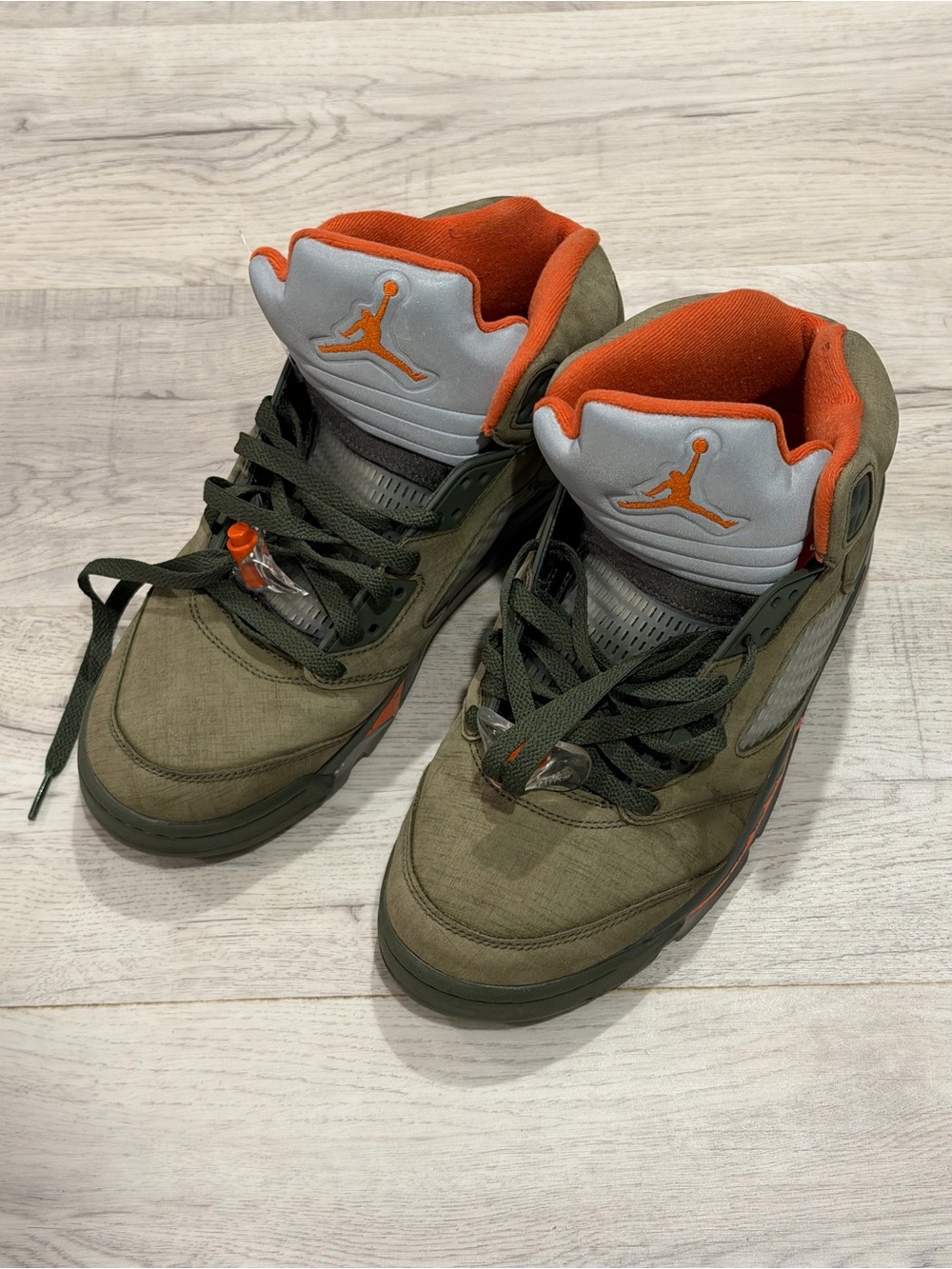 Air Jordan 5 2024 Olive Green & Orange Retro Sneakers